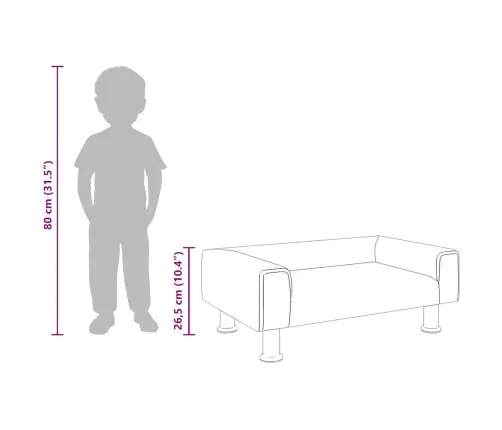 Bērnu Dīvāns, Melns, 70X45X26,5 Cm, Samts Vidaxl