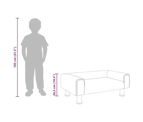 Bērnu Dīvāns, Melns, 70X45X26,5 Cm, Samts Vidaxl