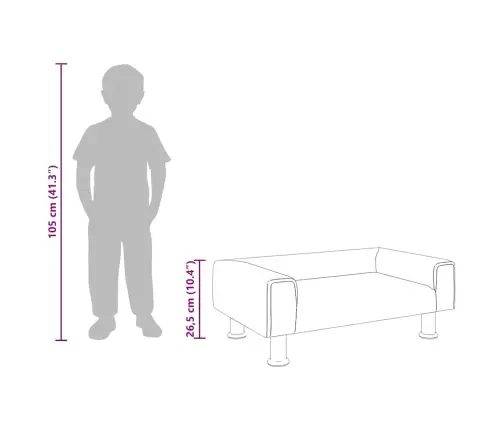 Lastediivan, Kreemjas, 70X45X26,5 cm Samet