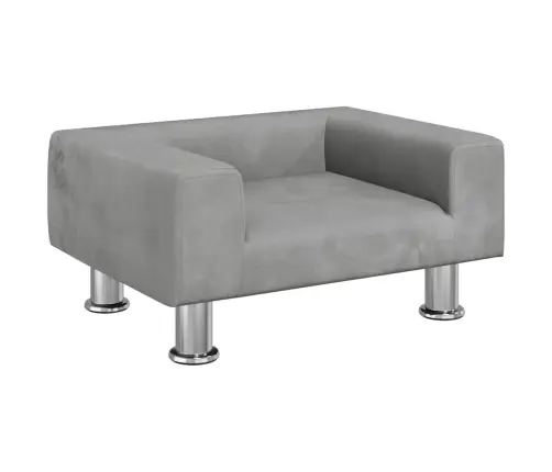 Bērnu Dīvāns, Gaiši Pelēks, 50X40X26,5 Cm, Samts Vidaxl