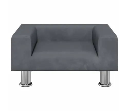 Bērnu Dīvāns, Tumši Pelēks, 50X40X26,5 Cm, Samts Vidaxl