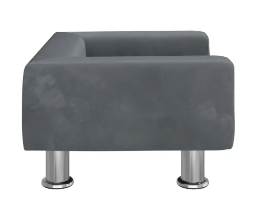 Bērnu Dīvāns, Tumši Pelēks, 50X40X26,5 Cm, Samts Vidaxl