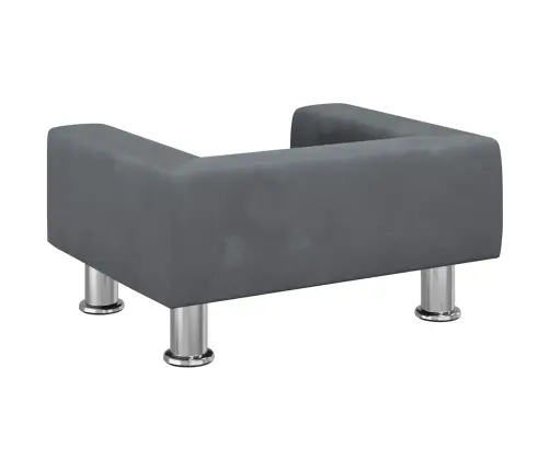 Bērnu Dīvāns, Tumši Pelēks, 50X40X26,5 Cm, Samts Vidaxl