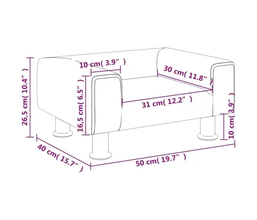 Bērnu Dīvāns, Tumši Pelēks, 50X40X26,5 Cm, Samts Vidaxl