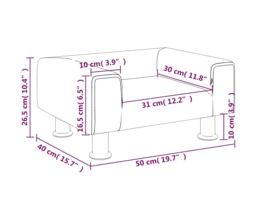 Bērnu Dīvāns, Melns, 50X40X26,5 Cm, Samts Vidaxl