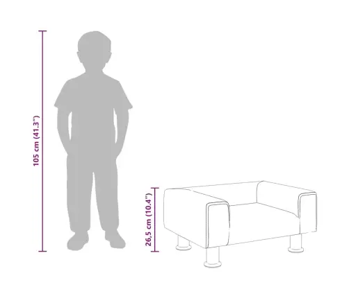 Bērnu Dīvāns, Melns, 50X40X26,5 Cm, Samts Vidaxl