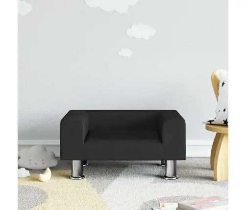 Bērnu Dīvāns, Melns, 50X40X26,5 Cm, Samts Vidaxl