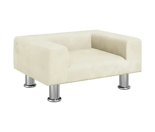 Bērnu Dīvāns, Krēmkrāsas, 50X40X26,5 Cm, Samts Vidaxl