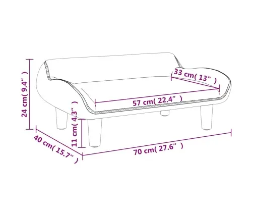 Vaikiška Sofa, Taupe Spalvos, 70X40X24cm Audinys