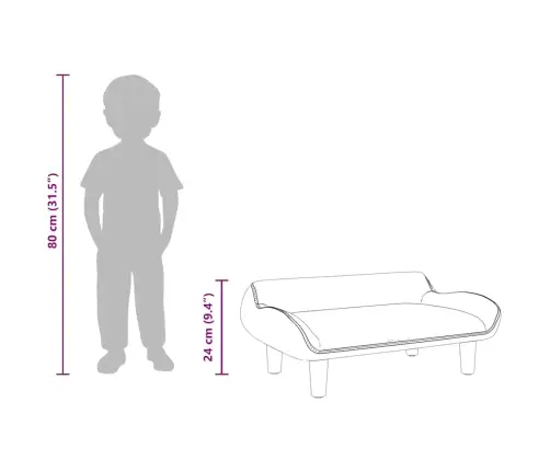 Vaikiška Sofa, Taupe Spalvos, 70X40X24cm Audinys