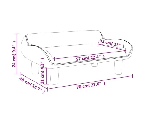 Lastediivan, Helehall, 70X40X24 cm Samet