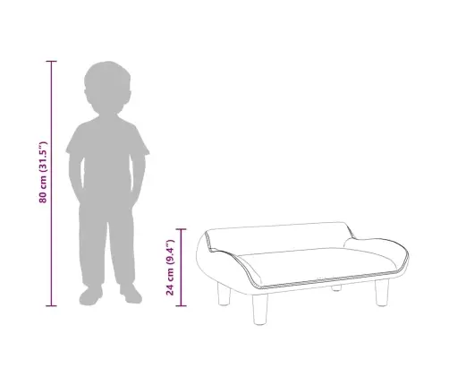 Lastediivan, Helehall, 70X40X24 cm Samet