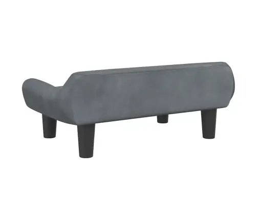 Vaikiška Sofa, Tamsiai Pilkos Spalvos, 70X40X24cm Aksomas