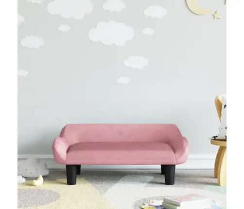 Bērnu Dīvāns, Rozā, 70X40X24 Cm, Samts Vidaxl