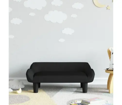Bērnu Dīvāns, Melns, 70X40X24 Cm, Samts Vidaxl