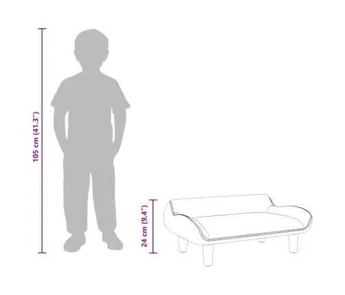 Bērnu Dīvāns, Brūns, 70X40X24 Cm, Samts Vidaxl