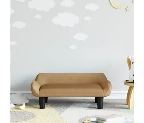 Bērnu Dīvāns, Brūns, 70X40X24 Cm, Samts Vidaxl