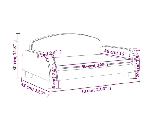 Bērnu Dīvāns, Gaiši Pelēks, 70X45X30 Cm, Audums Vidaxl