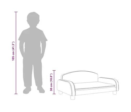 Bērnu Dīvāns, Gaiši Pelēks, 70X45X30 Cm, Audums Vidaxl