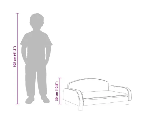 Bērnu Dīvāns, Pelēkbrūns, 70X45X30 Cm, Audums Vidaxl