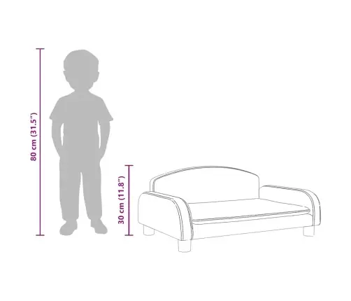 Vaikiška Sofa, Juodos Spalvos, 70X45X30cm Dirbtinė Oda