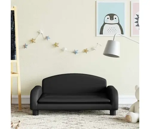Vaikiška Sofa, Juodos Spalvos, 70X45X30cm Dirbtinė Oda