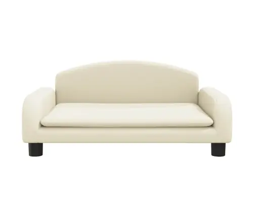 Vaikiška Sofa, Kreminės Spalvos, 70X45X30cm Dirbtinė Oda