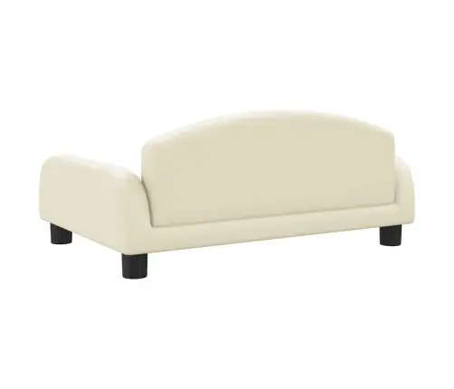 Vaikiška Sofa, Kreminės Spalvos, 70X45X30cm Dirbtinė Oda
