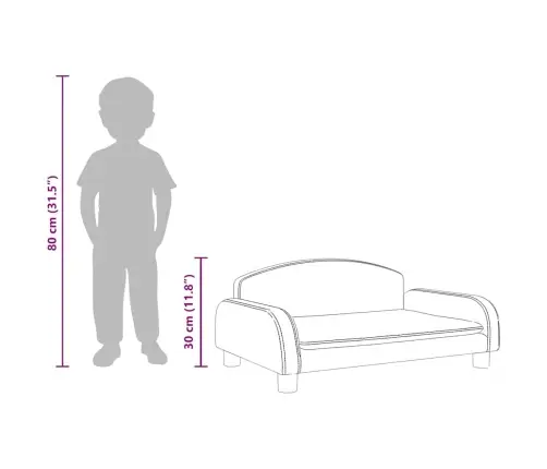 Vaikiška Sofa, Rudos Spalvos, 70X45X30cm Dirbtinė Oda