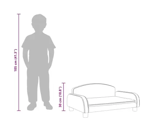 Vaikiška Sofa, Rudos Spalvos, 70X45X30cm Dirbtinė Oda