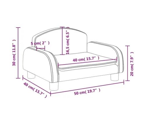 Bērnu Dīvāns, Krēmkrāsas, 50X40X30 Cm, Audums Vidaxl