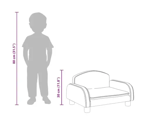 Bērnu Dīvāns, Krēmkrāsas, 50X40X30 Cm, Audums Vidaxl