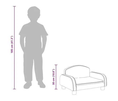 Bērnu Dīvāns, Krēmkrāsas, 50X40X30 Cm, Audums Vidaxl