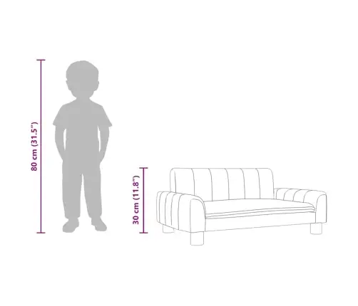 Bērnu Dīvāns, Brūns, 50X40X30 Cm, Audums Vidaxl