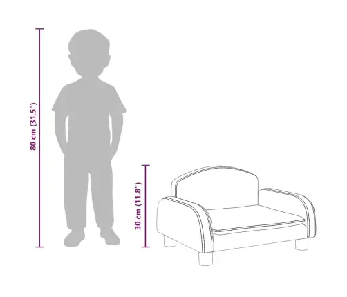 Bērnu Dīvāns, Brūns, 50X40X30 Cm, Mākslīgā Āda Vidaxl