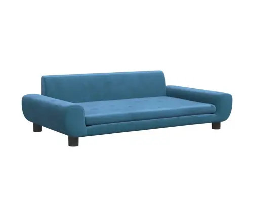 Vaikiška Sofa, Mėlynos Spalvos, 100X54X33cm Aksomas