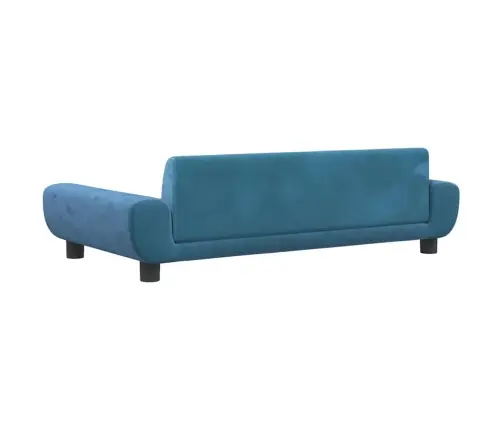 Vaikiška Sofa, Mėlynos Spalvos, 100X54X33cm Aksomas