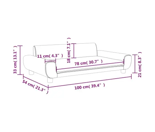 Vaikiška Sofa, Mėlynos Spalvos, 100X54X33cm Aksomas