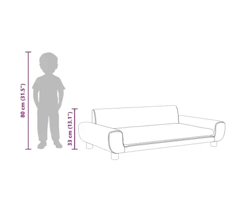 Vaikiška Sofa, Mėlynos Spalvos, 100X54X33cm Aksomas