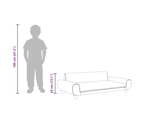 Vaikiška Sofa, Mėlynos Spalvos, 100X54X33cm Aksomas