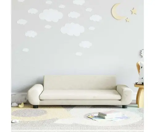 Bērnu Dīvāns, Krēmkrāsas, 100X54X33 Cm, Samts Vidaxl