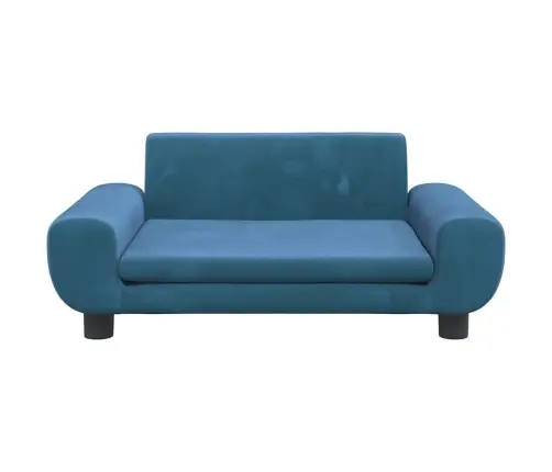 Vaikiška Sofa, Mėlynos Spalvos, 70X45X33cm Aksomas