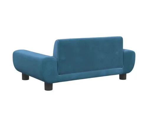 Vaikiška Sofa, Mėlynos Spalvos, 70X45X33cm Aksomas