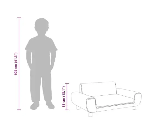 Vaikiška Sofa, Mėlynos Spalvos, 70X45X33cm Aksomas