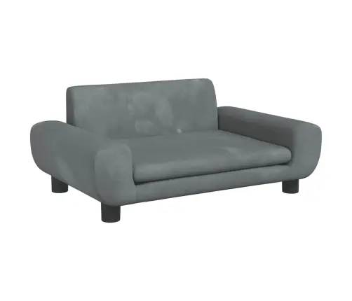 Bērnu Dīvāns, Tumši Pelēks, 70X45X33 Cm, Samts Vidaxl