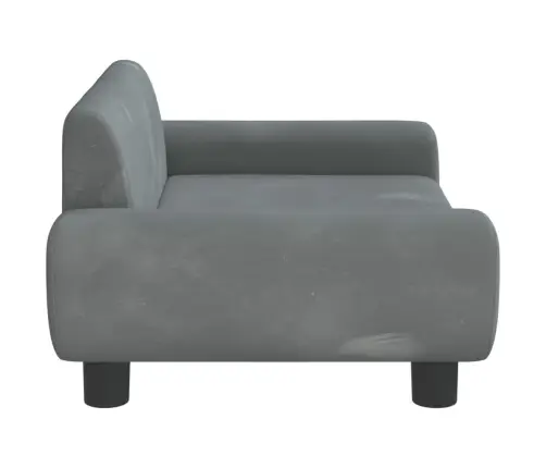 Bērnu Dīvāns, Tumši Pelēks, 70X45X33 Cm, Samts Vidaxl