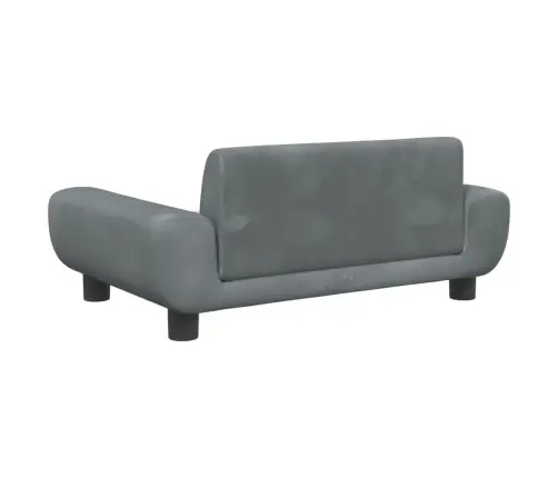 Bērnu Dīvāns, Tumši Pelēks, 70X45X33 Cm, Samts Vidaxl