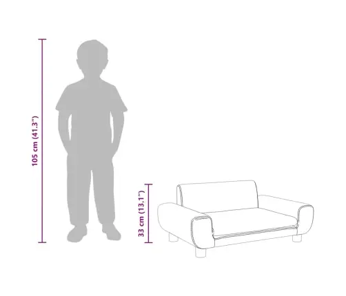 Bērnu Dīvāns, Tumši Pelēks, 70X45X33 Cm, Samts Vidaxl