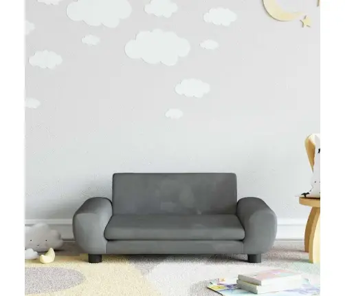 Bērnu Dīvāns, Tumši Pelēks, 70X45X33 Cm, Samts Vidaxl