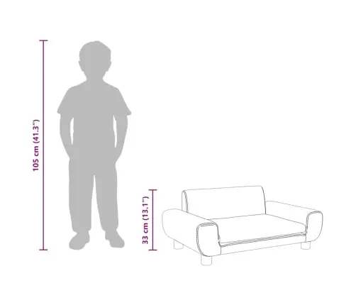 Vaikiška Sofa, Rožinės Spalvos, 70X45X33cm Aksomas